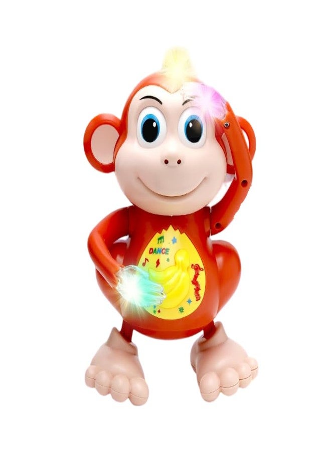 BRAVIADECOR BRAVIA Musical Animal Monkey Toy | Hand-Flapping & Dancing Moves | Orange Color Gift for Kids (16) - Image 1